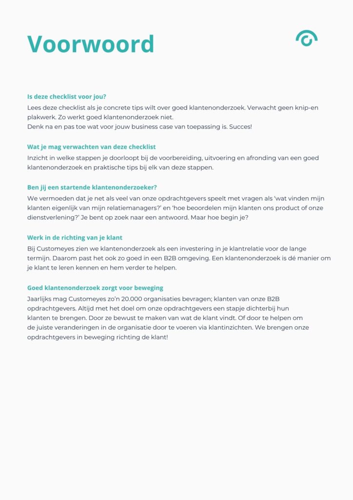 Checklist: De vier fasen van succesvol klantenonderzoek in B2B — pagina 2